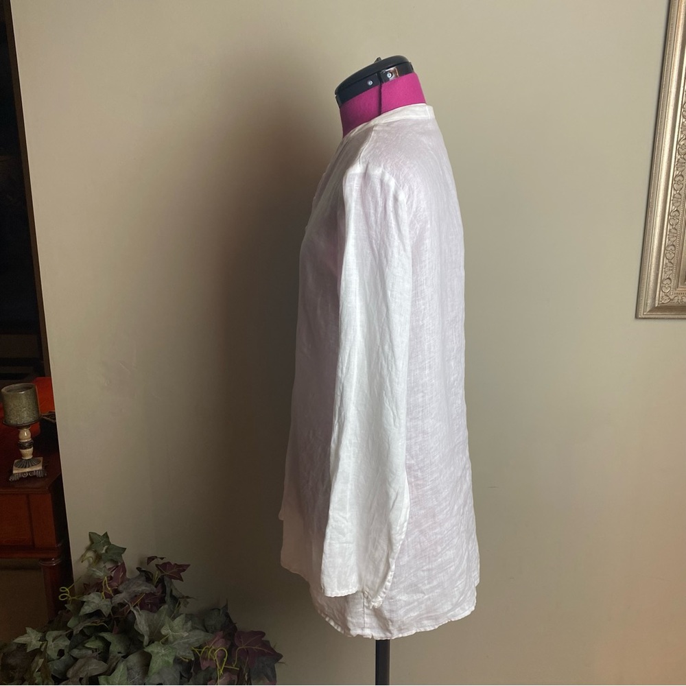 CP Shades Yoko Double Cotton White Pleated Tunic - Picture 3 of 5